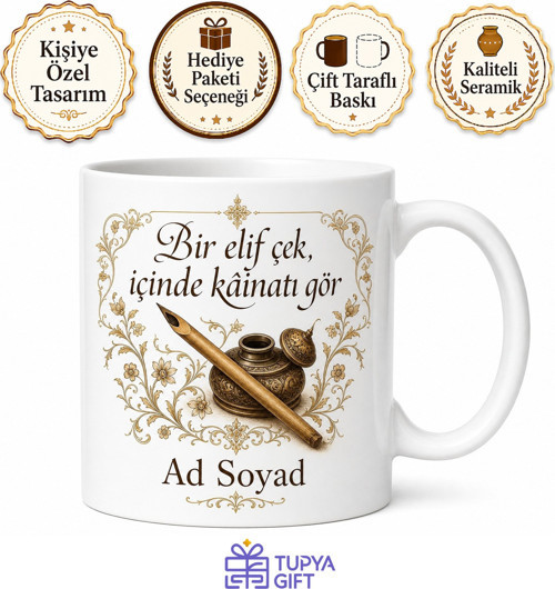 Hat Yazanlara İnce Yazı Divit Kamış Kalem Geleneksel Sanat Kupa Hediye Bardak