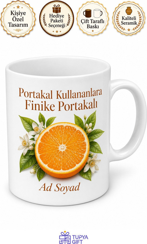 Portakal Kullananlara Finike Portakalı Sıkmalık Portakal C Vitamini Kupa Bardak Hediye