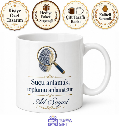 Kriminolog Suç Ve Suçlunun Sosyolojisi İsim Yazılı Kupa Bardak Hediye