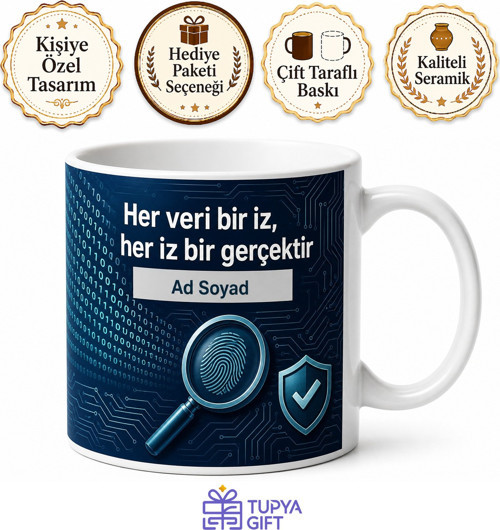 Bilişim Suçları Dedektifi Dijital Ayak İzi Takipçisi Seramik Kupa Hediye Bardak