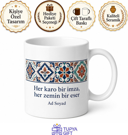 Fayans Ve Seramik Ustası Zeminleri Güzelleştiren Kahve Kupası Hediye Bardak
