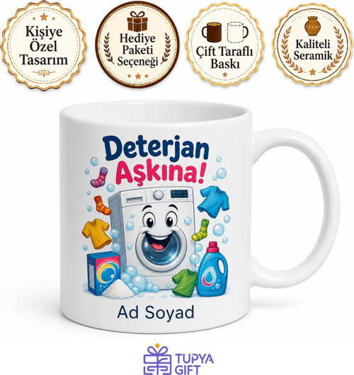 Çamaşır Makinesi Deterjanı Kullananlara Özel Tasarım Kupa Bardak Hediye