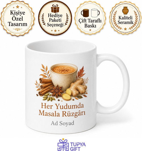 Chai Tea Latte İçenlere Baharatlı Hint Çayı Kupa Bardak Hediye