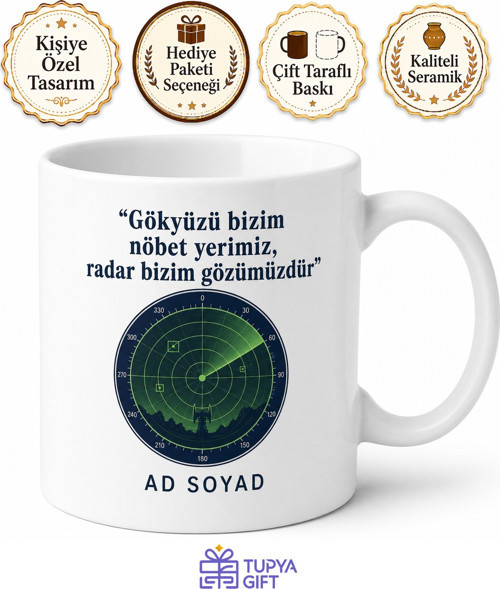 Hava Savunma Operatörü Gökyüzünün Radar Gözlemcisi Seramik Kupa Bardak Hediye