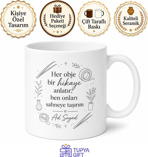 Props Stylist Çekimlerde Obje Düzenleyici Seramik Kupa Hediye Bardak
