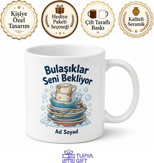 Öğrenci Ev Arkadaşına Ortak Bulaşık Temalı Komik Kupa Bardak Hediye
