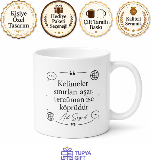Tercümanlara Özel Kahve Kupası Hediye Bardak