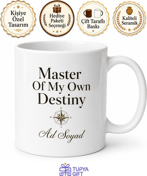 Master Of My Own Destiny Kendi Kaderimin Efendisiyim İngilizce Kupa Bardak Hediye
