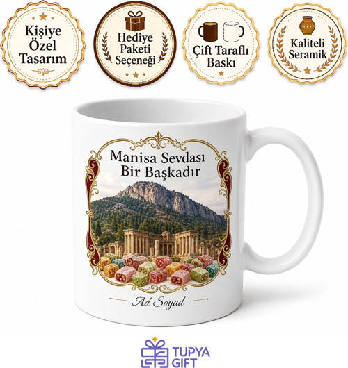 Manisa Spil Dağı Sardes Antik Kenti Mesir Macunu Tarzan Şehri Baskılı Porselen Kupa Hediye