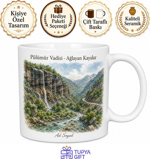 Tunceli Pülümür Ağlayan Kayalar Vadisi Soğuk Sular Dağ Geçidi Çay Kupası Hediye