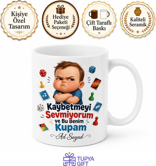 Kutu Oyunlarında Mızıkçılık Yapanlara Oyunbozan Kaybetmeyi Sevmeyen Bebek Kupa Hediye