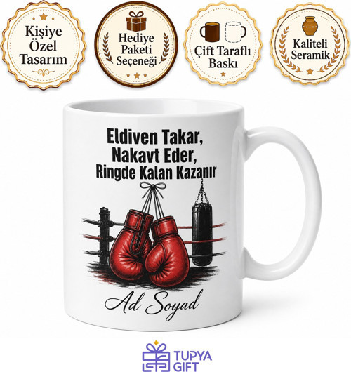 Boksöre Eldiven Nakavt Eden Direnç Ringde Kalanlara Boks Antrenmanı Kupa Hediye
