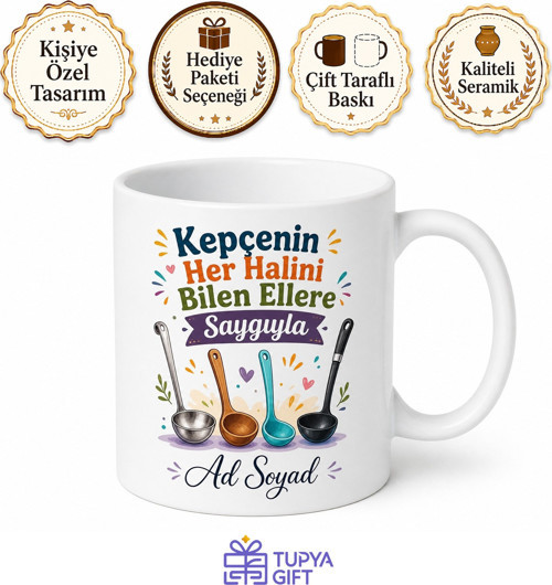 Kepçe Kullananlara Özel Baskılı Kupa Bardak Kepçe Temalı Komik Hediye Mug