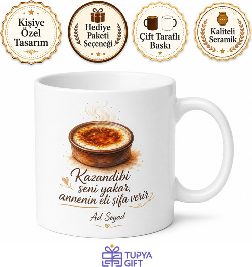 Kazandibi Yapan Annelere Yanık Süt Tatlısı Kupa Bardak Anneye Özel Hediye