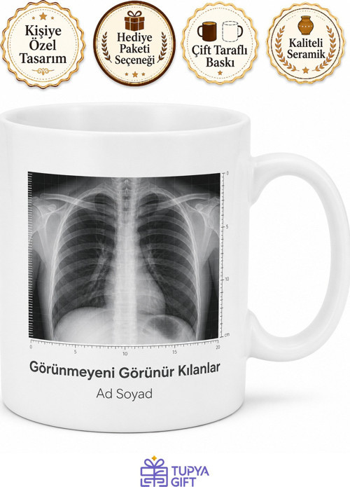 Röntgen Çektirenlere Röntgen Cihazı İskelet Görüntüsü Radyoloji Kupa Hediye Bardak
