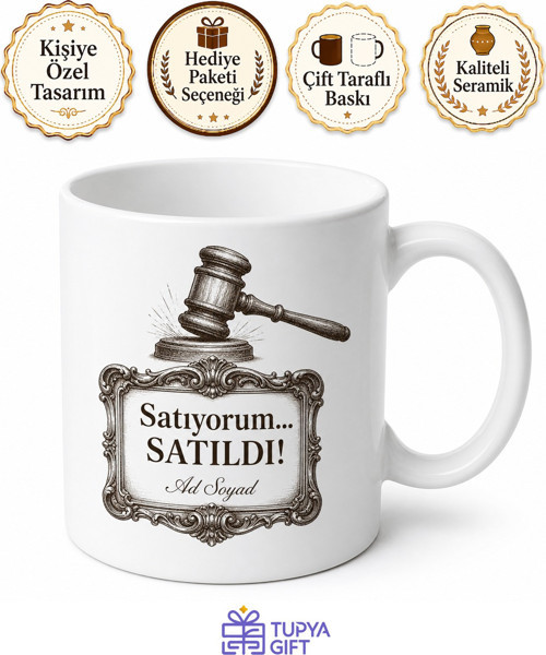 Müzayede Satıcısı Satıyorum Satıldı Çekiç Vuruşu Antika Tablo Kupa Bardak Hediye