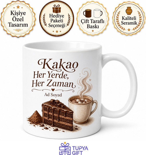 Kakao Kullananlara Kakao Tozu Kakaolu Kek Kakaolu Süt Tatlı Krizi Kupa Bardak Hediye