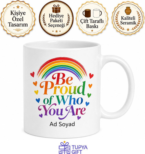 Pride Temalı Gurur İngilizce Kupa Bardak Özel Tasarım Hediye Porselen Mug