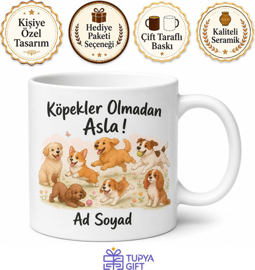 Crazy Dog Lady Temalı Köpek Severlere Özel Tasarım Porselen Kupa Bardak Hediye