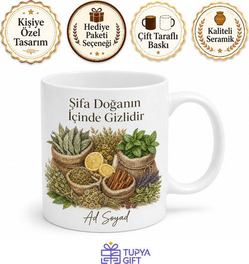 Aktara Giden Şifa Bulanlara Baharat Çuvalları Adaçayı Nane Limon Aktar Kupa Hediye