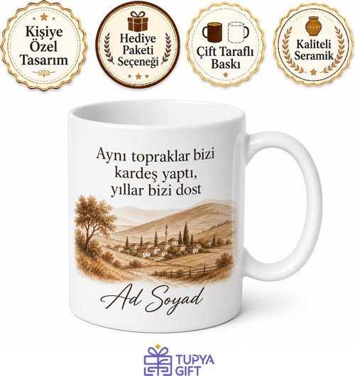 Hemşehriye Doğum Günü Hediyesi Kupa Bardak Özel Tasarım Baskılı Hediye