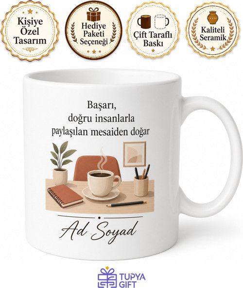 Masa Başı Kahramanı İsme Özel Mesai Arkadaşı Kupası Hediye Bardak