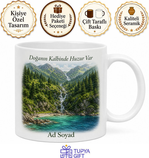 Trabzon Araklı Pazarcık Yaylası Küçükdere Şelalesi Yeşilin Her Tonu Deniz Kenarı Kupa Bardak Hediye