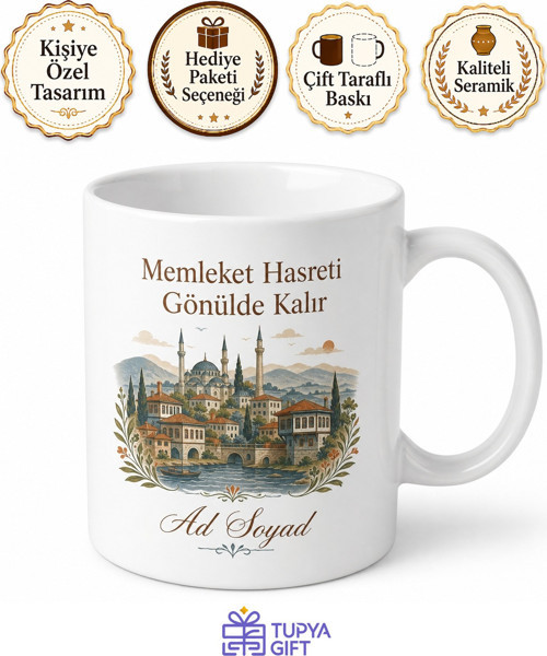 Memleket Koleksiyonu Tasarım Kupa Bardak Özel Baskılı Hediye