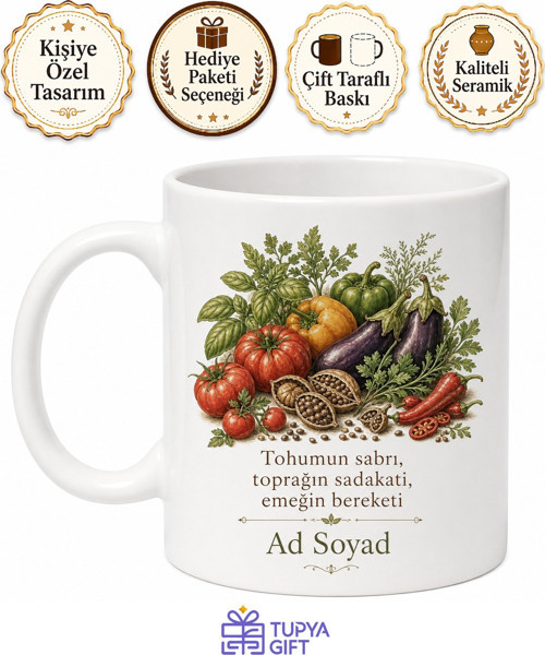 Organik Sebze Yetiştirenlere Temiz Tarım Ata Tohumu Kupası Hediye Bardak