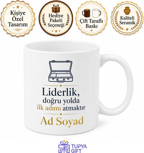 Müdüre Özel İsim Baskılı Kupa Bardak Hediye Müdür Günü Porselen Kupa