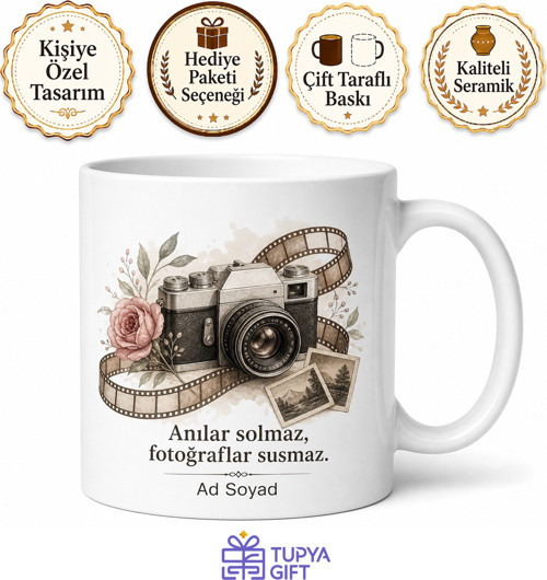 Fotoğraf Albümü Seven İçin Kişiye Özel Fotoğraflı Baskılı Kupa Bardak Hediye