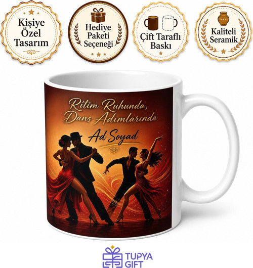 Dans Çeşitleri Tango Salsa Figürleri Pistin Ateşi Ritim Kupa Bardak Hediye