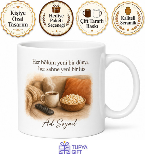 Dizi Severlere Özel Tasarım Baskılı Kupa Bardak Hediye Porselen Mug