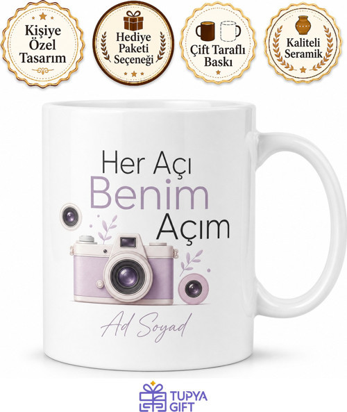 Selfie Çekmeyi Sevenlere Fotojenik Kupa Bardak Hediye Özel Tasarım