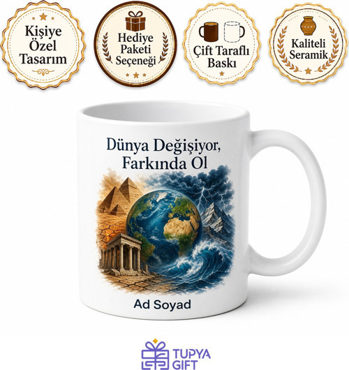 Coğrafya İklim Değişikliği Doğal Afetler Dünyanın Yedi Harikası Kupa Bardak Hediye