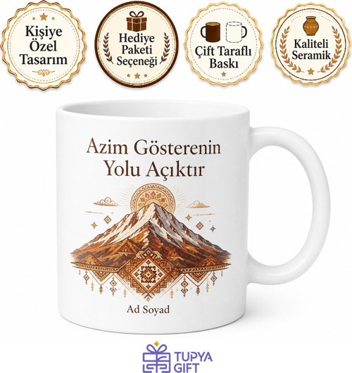 Kayseri Anadolu Ruhu Baskılı Kupa Bardak Hediye Porselen Mug