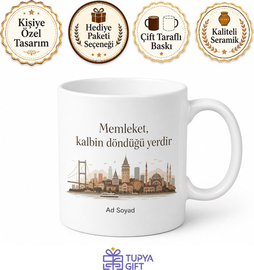 Hemşehriye Ofis Hediyesi Baskılı Kupa Bardak Hemşehri Hatıra Hediye