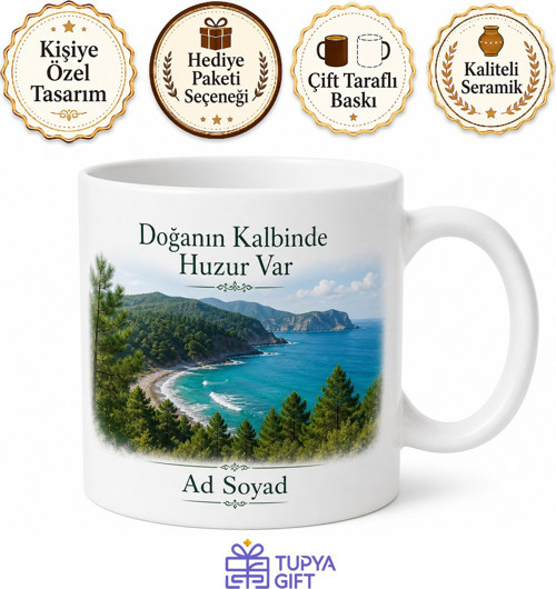 Bartın Deniz ve Doğa Temalı Kupa Bardak Özel Tasarım Hediye