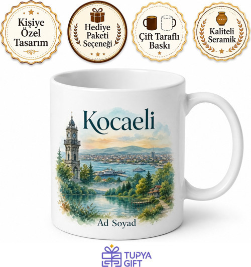 Kocaeli Şehir Hatırası Fotoğraflı Kupa Bardak Hediye Porselen Mug