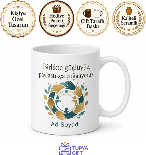 İmece İyilik Ağı Kupa Dayanışma Yardımlaşma Hediye Bardak Özel Tasarım