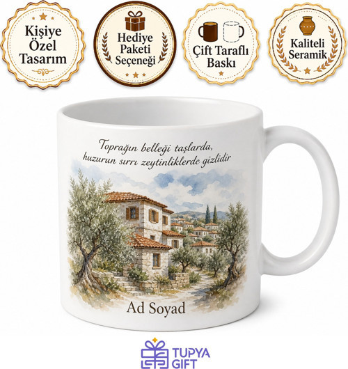 Milas Tarihi Evleri Zeytin Bahçeleri Ege Ruhu Kupa Bardak Hediye