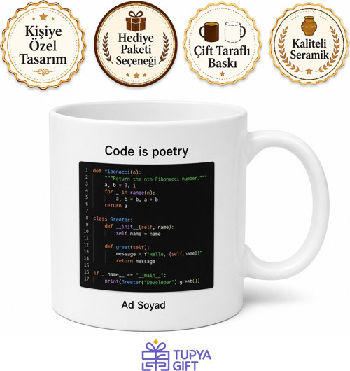 Yazılımcı Programcı Kodlama Temalı Baskılı Porselen Kupa Bardak Hediye