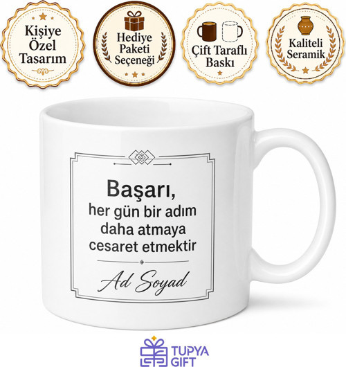 Motivasyon Sözü Yazılı Baskılı Kupa Bardak Hediyelik Özel Tasarım Porselen Mug