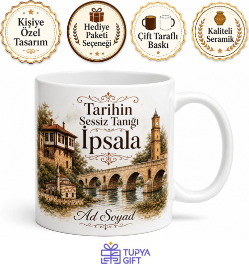 İpsala Tarihi Dokusu Edirne Hatırası Hediye Kahve Kupası Bardak Özel Tasarım