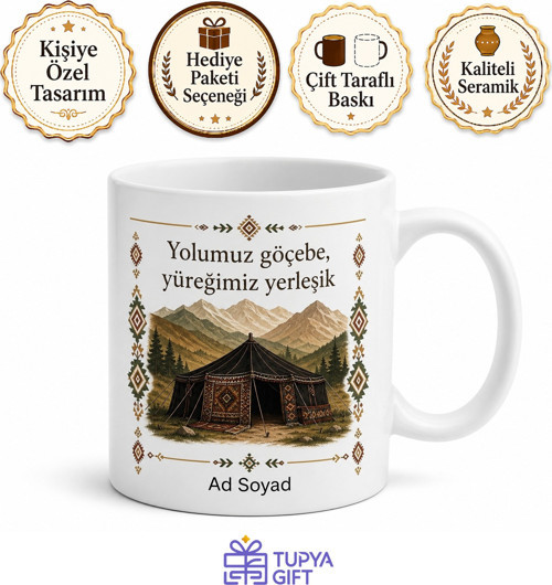 Yörük Temalı Baskılı Kupa Bardak Hediye Yörük Kültürü Özel Tasarım