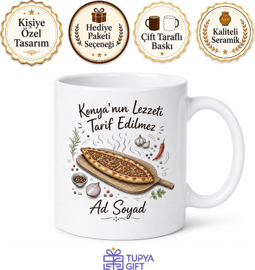 Etliekmek Fırın Küreği Çizimli Esprili Konya Gurme Kupa Bardak Hediye