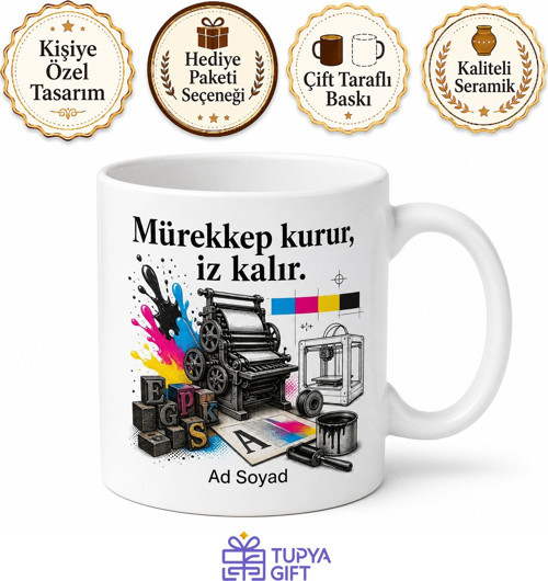 Matbaa Dergileri 3D Baskı Dijital Matbaa Mürekkep Teknolojileri Kupa Hediye Bardak