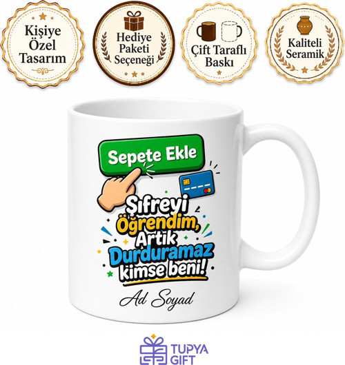 İnternetten Alışveriş Öğrenenlere Sepete Ekle Kredi Kartı Şifresi Kupa Hediye