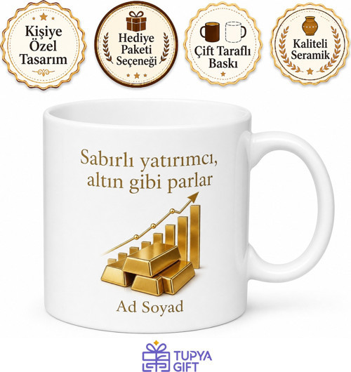 Altın Yatırımcısına Gram Altın Güvenli Liman Tasarruf Kupası Hediye Bardak