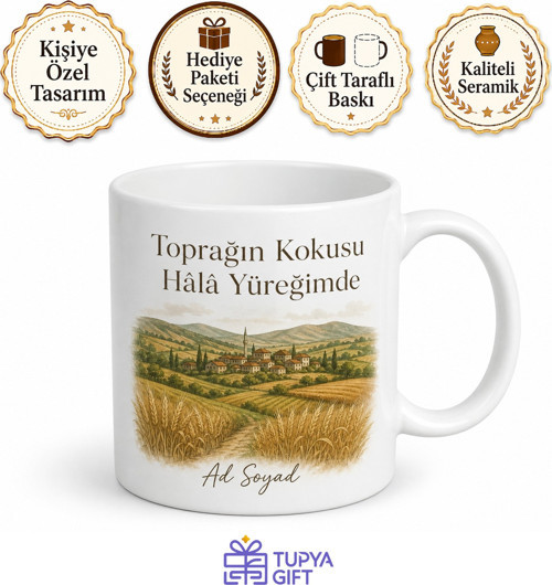 Memleket Toprağı Temalı Kişiye Özel Kupa Bardak Hediye